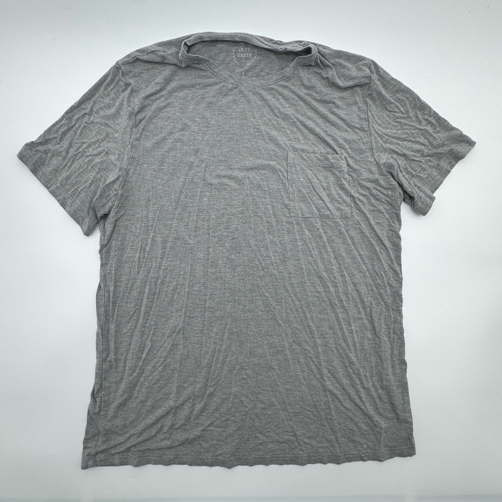 Cozy Earth Men’s Light Gray Tee Size Large